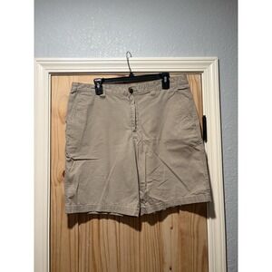 Magellan Shorts Mens Size 34 Khaki Tan Flat Front Pockets Casual Classic Travel